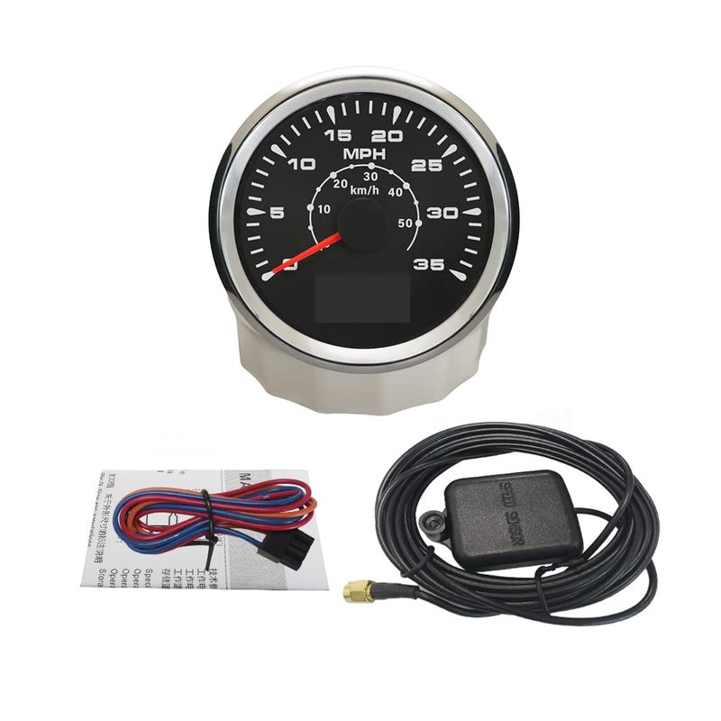 ELING 3 3/8" GPS Speedometer 35 MPH 55 KM/H Speedo Velometer Odometer Mileage for Sailboat Snowmobile Jet Ski Boat Ships 12V 24V - Image 5